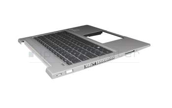 Clavier incl. topcase DE (allemand) noir/argent avec rétro-éclairage original pour HP ProBook 430 G7