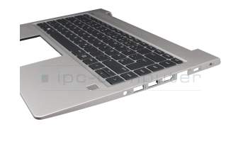 Clavier incl. topcase DE (allemand) noir/argent avec rétro-éclairage original pour HP ProBook 440 G6