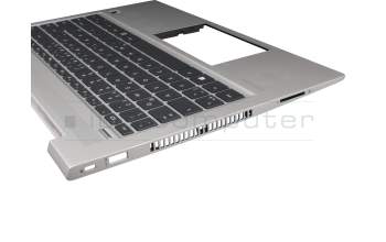 Clavier incl. topcase DE (allemand) noir/argent avec rétro-éclairage original pour HP ProBook 440 G6