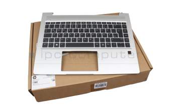 Clavier incl. topcase DE (allemand) noir/argent avec rétro-éclairage original pour HP ProBook 445R G6