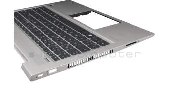 Clavier incl. topcase DE (allemand) noir/argent avec rétro-éclairage original pour HP ProBook 445R G6