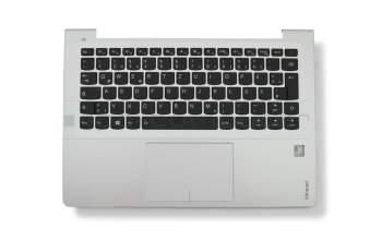 Clavier incl. topcase DE (allemand) noir/argent avec rétro-éclairage original pour Lenovo IdeaPad 710S-13IKB (80VQ)