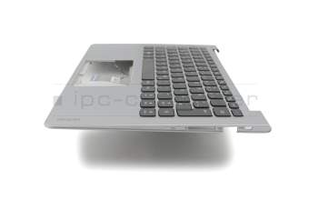 Clavier incl. topcase DE (allemand) noir/argent avec rétro-éclairage original pour Lenovo IdeaPad 710S-13ISK (80SW)