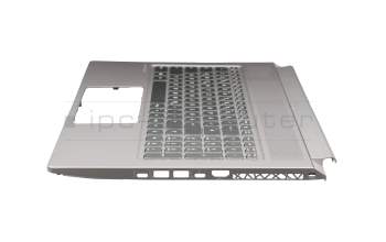 Clavier incl. topcase DE (allemand) noir/argent avec rétro-éclairage original pour MSI P75 Creator 9SE/9SG/9SD/9SF (MS-17G1)