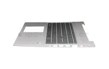 Clavier incl. topcase DE (allemand) noir/argent avec rétro-éclairage pour HP ProBook 455 G6