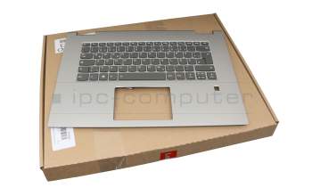 Clavier incl. topcase DE (allemand) noir/argent avec rétro-éclairage pour Lenovo Yoga 730-15IWL (81JS)