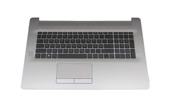Clavier incl. topcase DE (allemand) noir/argent avec rétro-éclairage sans ODD original pour HP 470 G7