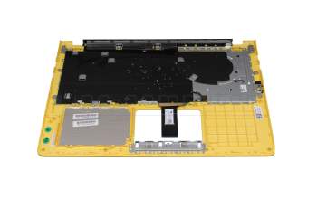 Clavier incl. topcase DE (allemand) noir/argent/jaune avec rétro-éclairage argent/jaune original pour Asus VivoBook S15 S530UA