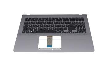 Clavier incl. topcase DE (allemand) noir/argent/jaune avec rétro-éclairage argent/jaune original pour Asus VivoBook S15 X530UN