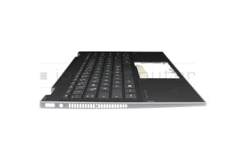 Clavier incl. topcase DE (allemand) noir/argent/noir sans rétroéclairage original pour HP Pavilion x360 14-dw0000