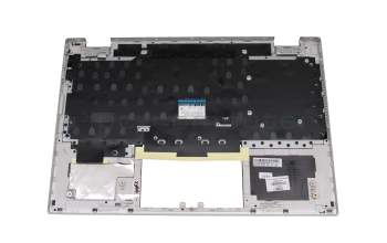 Clavier incl. topcase DE (allemand) noir/argent/noir sans rétroéclairage original pour HP Pavilion x360 14-dw1000