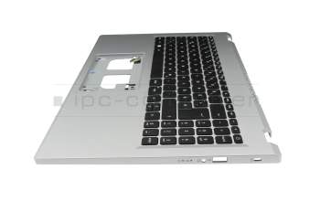 Clavier incl. topcase DE (allemand) noir/argent original pour Acer Aspire 3 (A315-24P)