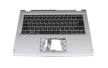 Clavier incl. topcase DE (allemand) noir/argent original pour Acer Aspire 3 Spin (A3SP14-31PT)