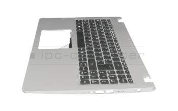 Clavier incl. topcase DE (allemand) noir/argent original pour Acer Aspire 5 (A515-52)