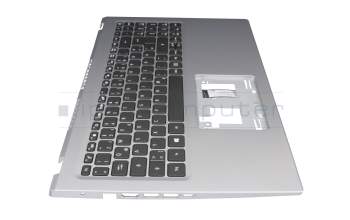 Clavier incl. topcase DE (allemand) noir/argent original pour Acer Aspire 5 (A515-56G)