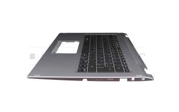 Clavier incl. topcase DE (allemand) noir/argent original pour Acer Spin 1 (SP114-31)