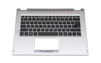 Clavier incl. topcase DE (allemand) noir/argent original pour Acer Spin 3 (SP314-21)