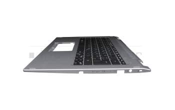 Clavier incl. topcase DE (allemand) noir/argent original pour Acer Spin 3 (SP314-21)