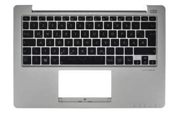 Clavier incl. topcase DE (allemand) noir/argent original pour Asus F201E