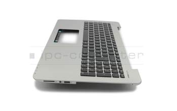 Clavier incl. topcase DE (allemand) noir/argent original pour Asus F555UB
