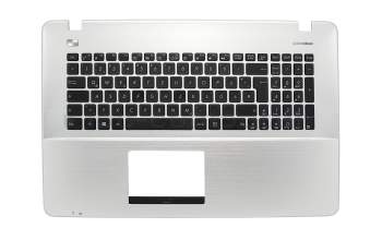 Clavier incl. topcase DE (allemand) noir/argent original pour Asus R752LK