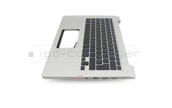 Clavier incl. topcase DE (allemand) noir/argent original pour Asus Transformer Book Flip TP300LA