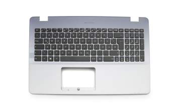 Clavier incl. topcase DE (allemand) noir/argent original pour Asus VivoBook 15 X542UA