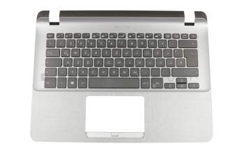 Clavier incl. topcase DE (allemand) noir/argent original pour Asus VivoBook F407UA