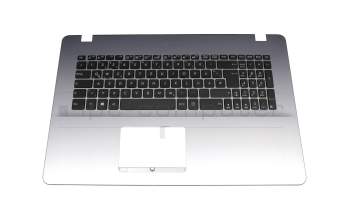 Clavier incl. topcase DE (allemand) noir/argent original pour Asus VivoBook F705UV