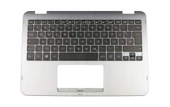 Clavier incl. topcase DE (allemand) noir/argent original pour Asus VivoBook Flip 12 TP203MAH