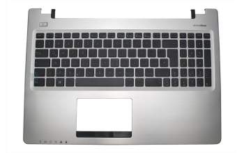 Clavier incl. topcase DE (allemand) noir/argent original pour Asus VivoBook S550CA