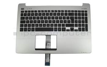 Clavier incl. topcase DE (allemand) noir/argent original pour Asus VivoBook S551LB