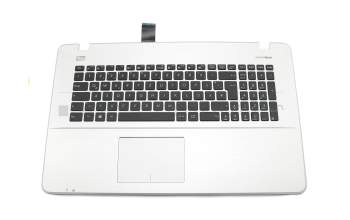 Clavier incl. topcase DE (allemand) noir/argent original pour Asus X751LDV
