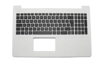 Clavier incl. topcase DE (allemand) noir/blanc original pour Asus F553MA