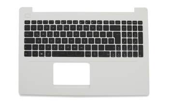 Clavier incl. topcase DE (allemand) noir/blanc original pour Asus F553SA
