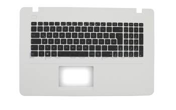 Clavier incl. topcase DE (allemand) noir/blanc original pour Asus F751LAV