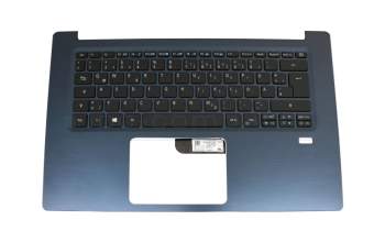 Clavier incl. topcase DE (allemand) noir/bleu avec rétro-éclairage original pour Acer Swift 3 (SF314-52G)