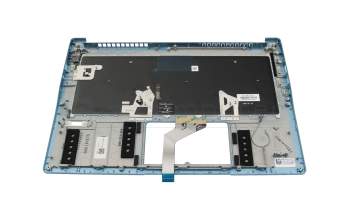 Clavier incl. topcase DE (allemand) noir/bleu avec rétro-éclairage original pour Acer Swift 3 (SF314-57G)