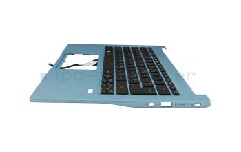 Clavier incl. topcase DE (allemand) noir/bleu avec rétro-éclairage original pour Acer Swift 3 (SF314-57G)
