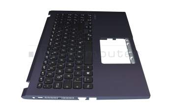 Clavier incl. topcase DE (allemand) noir/bleu avec rétro-éclairage original pour Asus ExpertBook P1 P1501DA