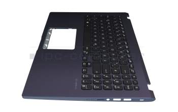 Clavier incl. topcase DE (allemand) noir/bleu avec rétro-éclairage original pour Asus VivoBook 15 X509DA