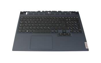 Clavier incl. topcase DE (allemand) noir/bleu avec rétro-éclairage original pour Lenovo Legion 5-15ACH6H (82JU)