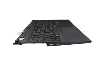 Clavier incl. topcase DE (allemand) noir/bleu avec rétro-éclairage original pour Lenovo Legion 5-15ACH6H (82JU)