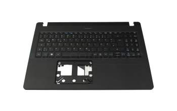Clavier incl. topcase DE (allemand) noir/bleu/noir avec rétro-éclairage original pour Acer TravelMate P2 (TMP215-53)