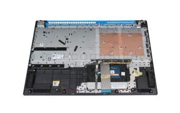 Clavier incl. topcase DE (allemand) noir/bleu/noir avec rétro-éclairage original pour Lenovo IdeaPad L340-15IRH (81TR)