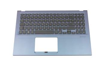 Clavier incl. topcase DE (allemand) noir/bleu original pour Asus VivoBook 15 F512FA