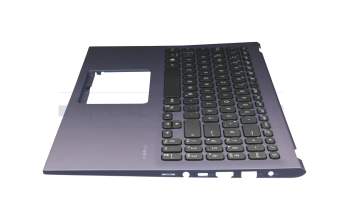 Clavier incl. topcase DE (allemand) noir/bleu original pour Asus VivoBook 15 F512FA