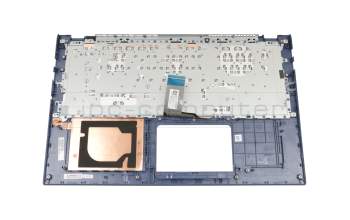 Clavier incl. topcase DE (allemand) noir/bleu original pour Asus VivoBook F512DA