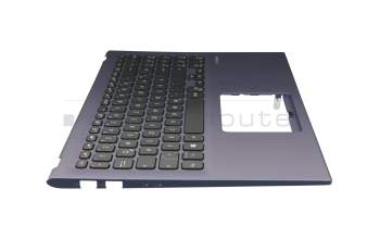 Clavier incl. topcase DE (allemand) noir/bleu original pour Asus VivoBook F512DA