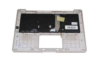 Clavier incl. topcase DE (allemand) noir/champagne avec rétro-éclairage original pour Asus VivoBook S14 S410UA